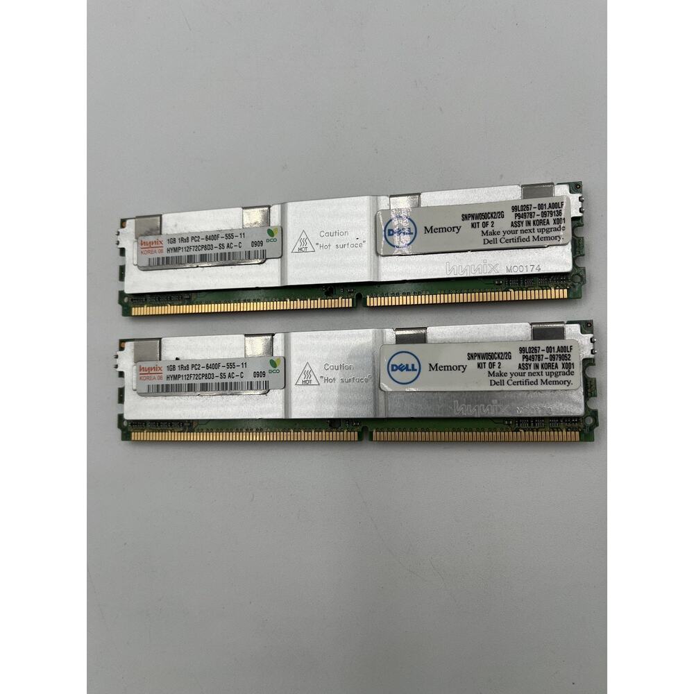 Dell Certified Memory 2GB Upgrade Kit (2x1GBpcs) SNPNW050CK2/2G PC2-6400